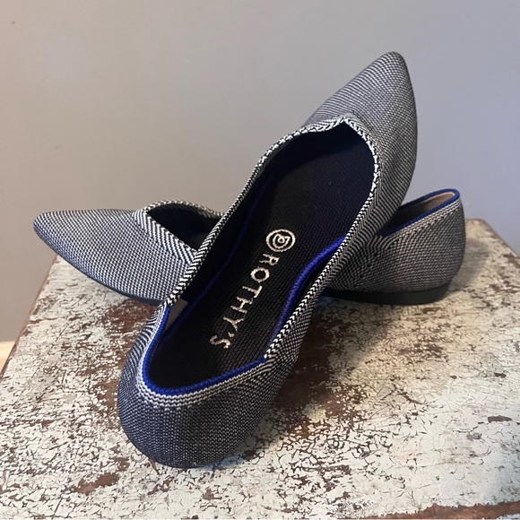 Rothy’s Black/White The Point Ballet Flats Size 8 - Picture 10 of 13